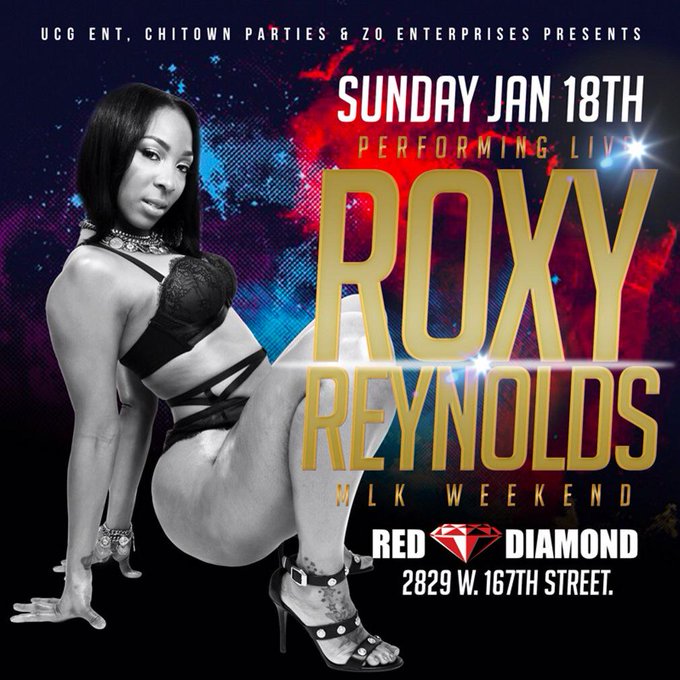 SUNDAY JAN 18th CATCH ME IN CHICAGO ? #RoxyReynolds #MIDWEST @ RED DIAMONDS PERFORMING LIVE #PUSSYPOPPIN