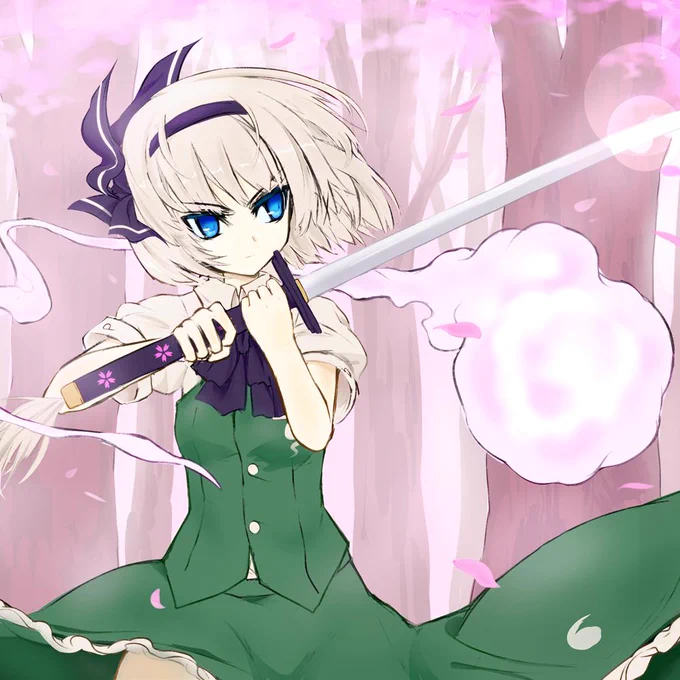 8月から描き始めてた妖夢を仕上げました。正月関係無いですけどね! #東方 #touhou #魂魄妖夢