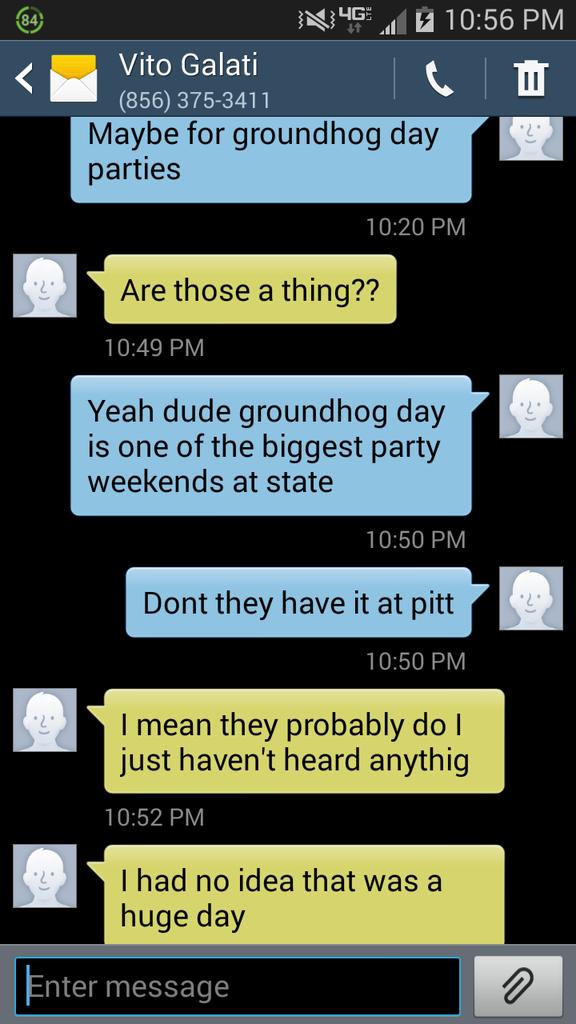 Ayayron18's tweet photo. Vito's getting #plastered for Punxsutawney Phil. http://t.co/n5D1mGFlgy