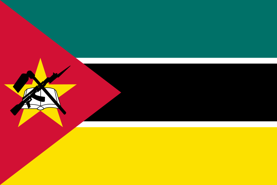 WorldClassFacts's tweet photo. The national flag of Mozambique has an AK-47 on it. http://t.co/q9FF8I9wis