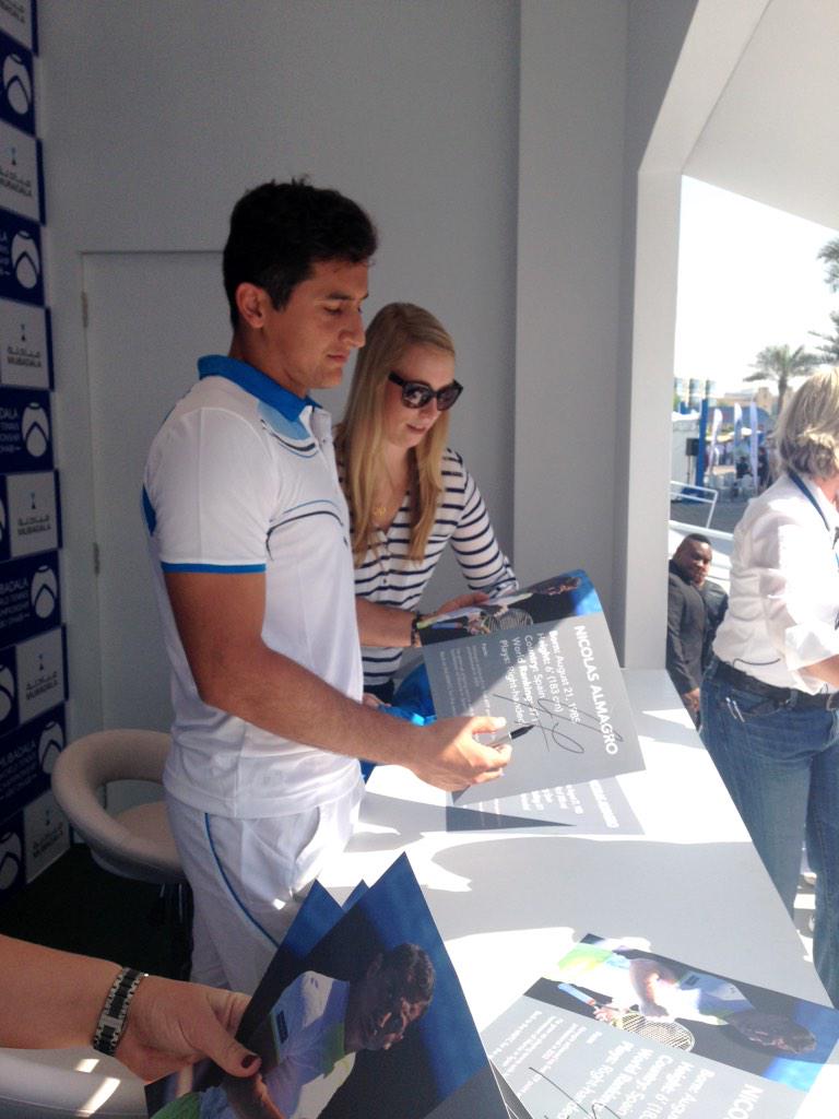 nikikmatthews's tweet photo. #mubadalatennis signings duty #hardwork #someonesgottodoit #hatemyjob #LOVEnadal http://t.co/IG2vMMF9RA