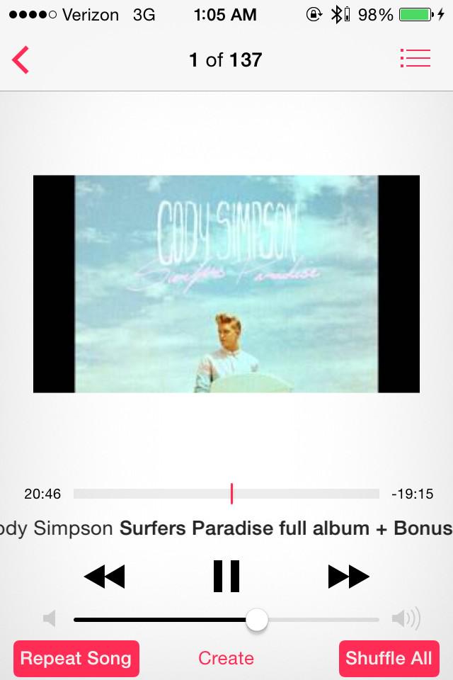 MC2016's tweet photo. @CodySimpson I know I'm late but I. Am. Loving your album, have it on repeat. 🎧😜🎶🎶🎶 #StillASimpsonzier http://t.co/vCgJhTRtE1