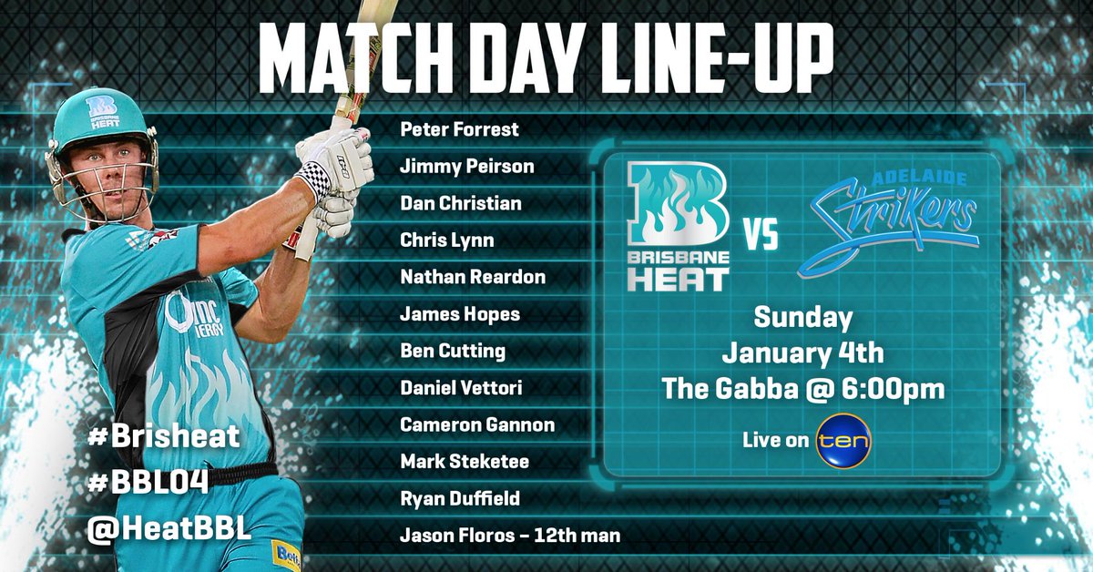HeatBBL's tweet photo. Here is our #Brisheat team to meet @StrikersBBL tonight. The boys are pumped! #BBL04 #GameDay http://t.co/FhYJrN1wtL