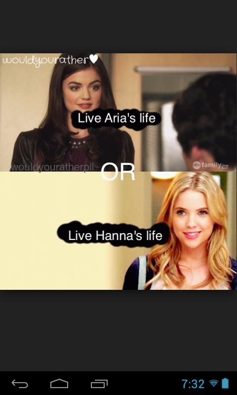 EzriaPll1's tweet photo. Would you rather.. http://t.co/SjR9zlRcLe