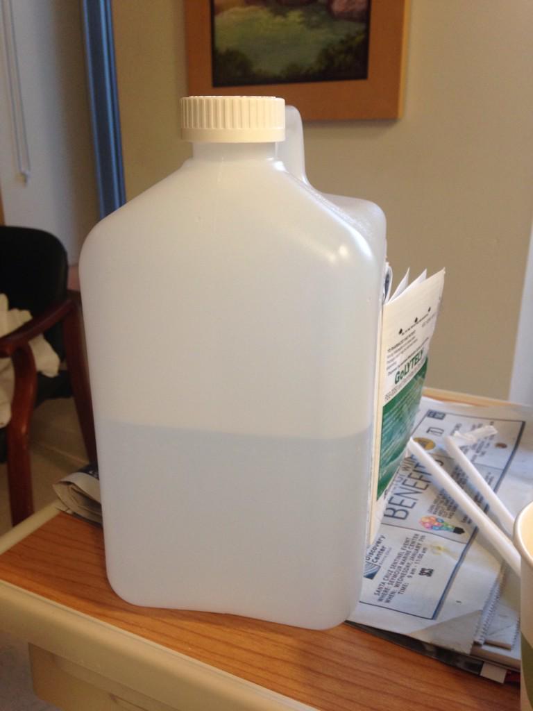 Julieboo831's tweet photo. Colonoscopies are not fun. Repeat. Not fun. Had to drink a gallon of this in three hours. #victorypoop http://t.co/f0pdVSjpK3
