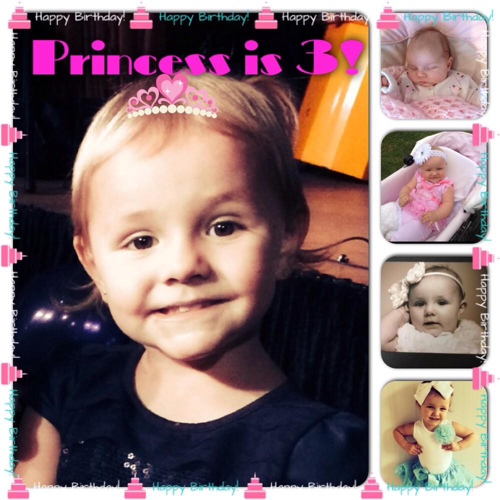 Lulabelle1301's tweet photo. Awwww our princess is 3 today. Love this girl more than words can say! Happy birthday Harmony Blue! http://t.co/9WfzdILWKE