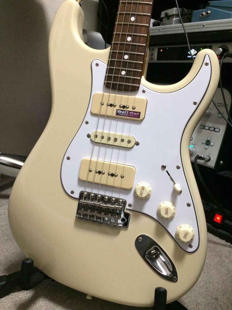 愛用 P90サイズ特注ゴールドフラワーピックガード エレキギター