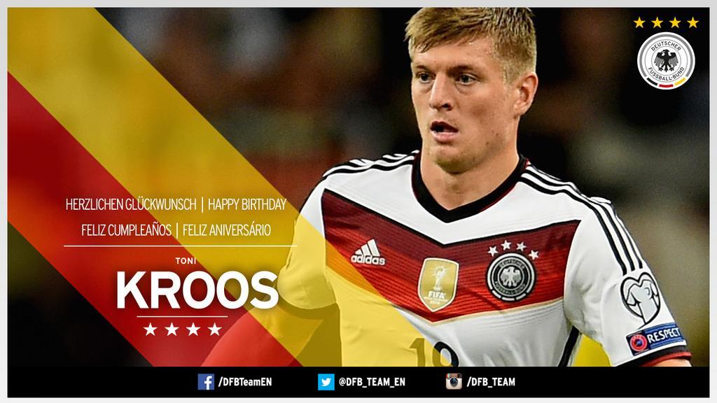 DFB_Team_EN's tweet photo. #WorldChampion @ToniKroos turns 25 years old today. Happy Birthday, Toni! #DFBTeam http://t.co/PkLI1Y9XI0