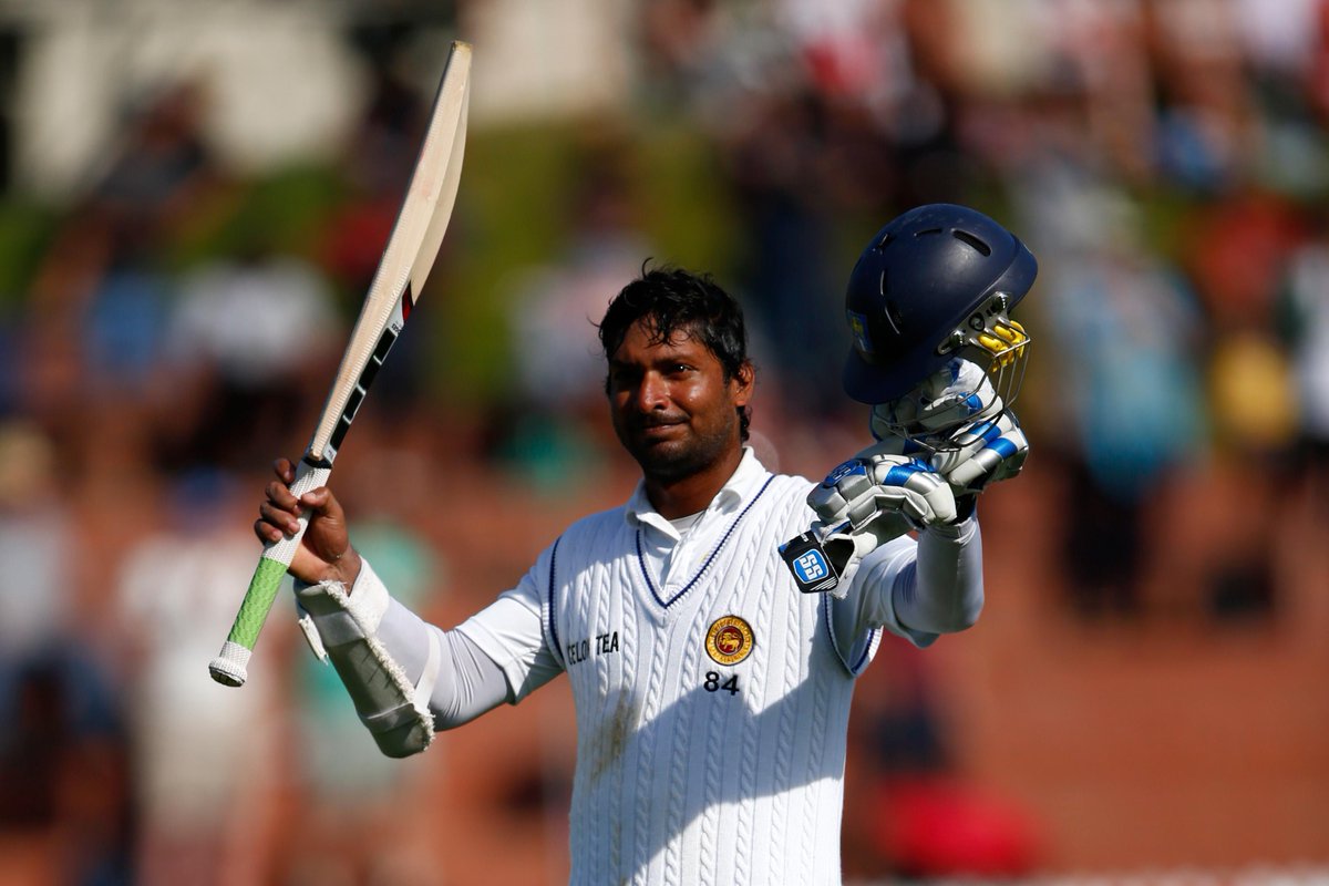 ICC's tweet photo. .@KumarSanga2's 203 has helped him to become the fastest to reach 12,000 Test runs #howzstat http://t.co/zbpkJnRIKu