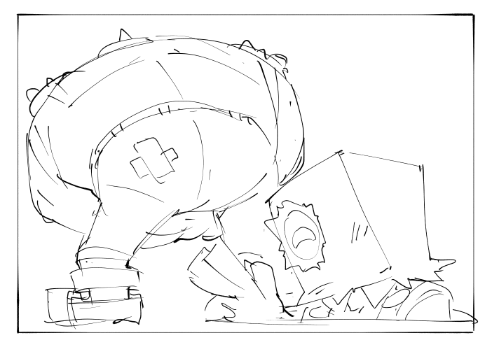 白黒でもわかるがぞうさんとナゲさん 