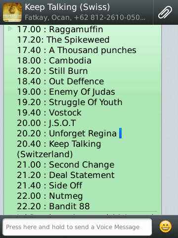 Ini rundown buat tgl 11 Januari 2015 di Maitrin Cafe Rawamangun, see you !