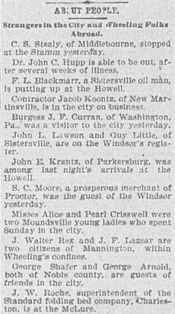 wheelinghistory's tweet photo. About people: The Wheeling Daily Intelligencer, January 04, 1897 http://t.co/13TNy7ayKO