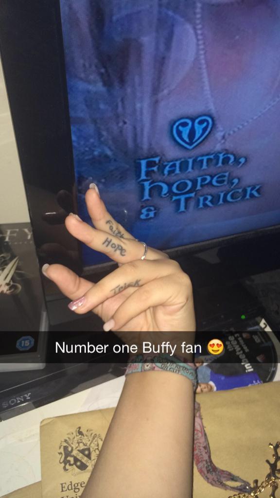 JessicaMorrey92's tweet photo. Number one Buffy fan 😍 @elizadushku my girls first episode #faith #bestslayer http://t.co/wluqhRqDfG