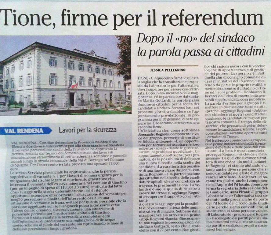 TioneLab's tweet image. #referendum popolare sul futuro sindaco di #tione. #comunali2015 #25gennaio