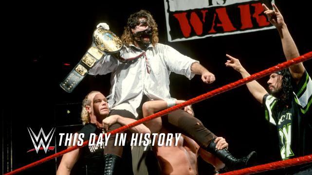 ON THIS DAY: #MrsFoleysBabyBoy captured the @WWE Championship on #Raw in 1999! wwe.me/GIcmL @realMickFoley