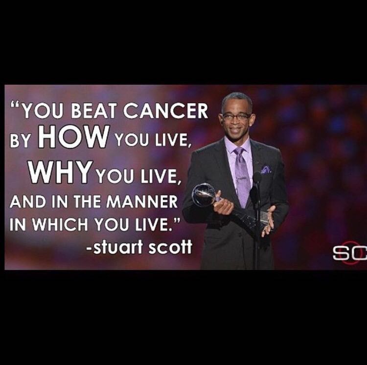 Djholiday's tweet photo. R.I.P. Stuart Scott. You lived. You inspired. You won. #FuckCancer #CoolerThanTheOtherSideOfThePillow http://t.co/9lDaVb7iGv