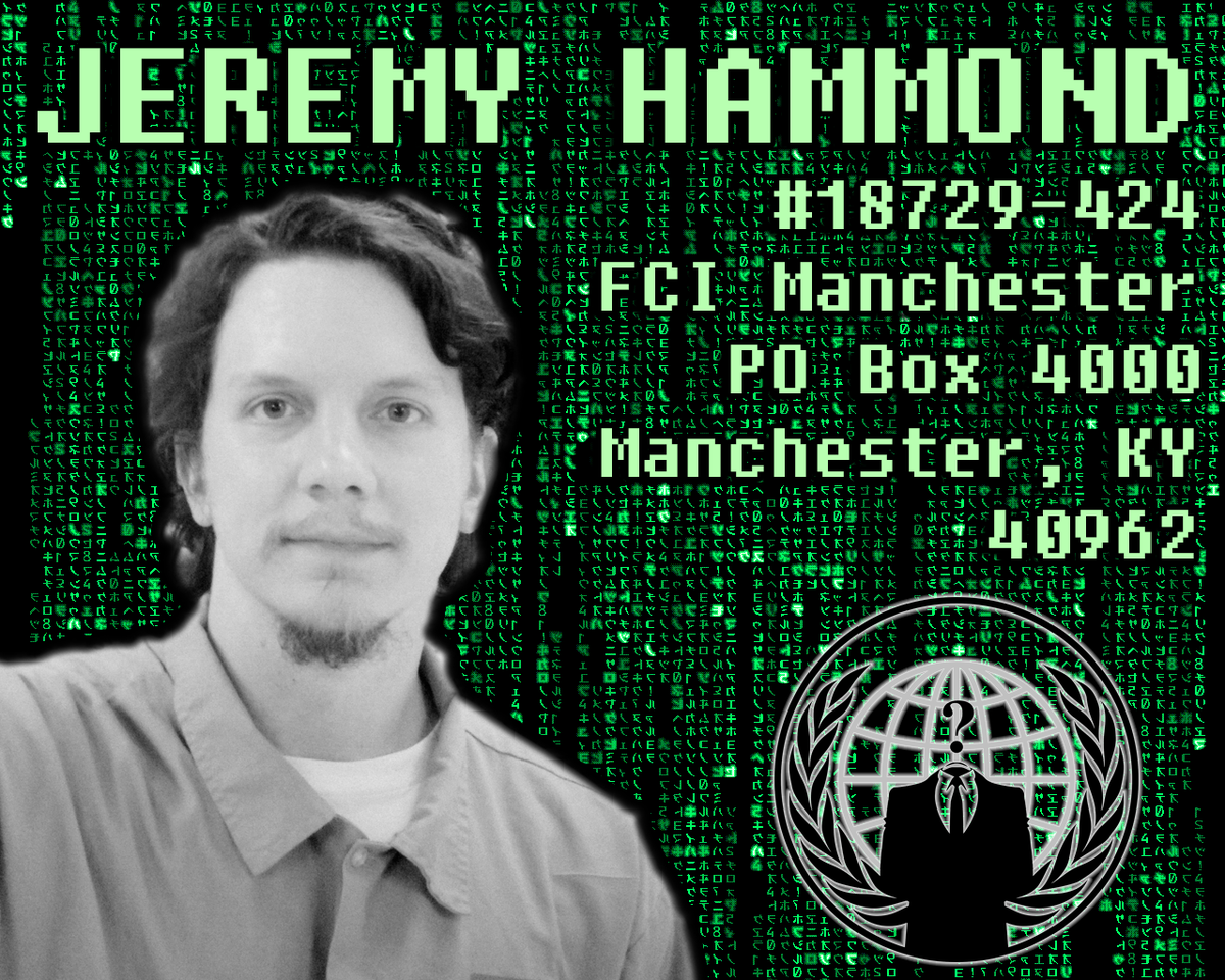 FreeJeremyNet's tweet photo. #JeremyHammond's birthday is on January 8. Write to him and tell him how much you appreciate him! #FreeJeremy http://t.co/4m7mbGRuvr