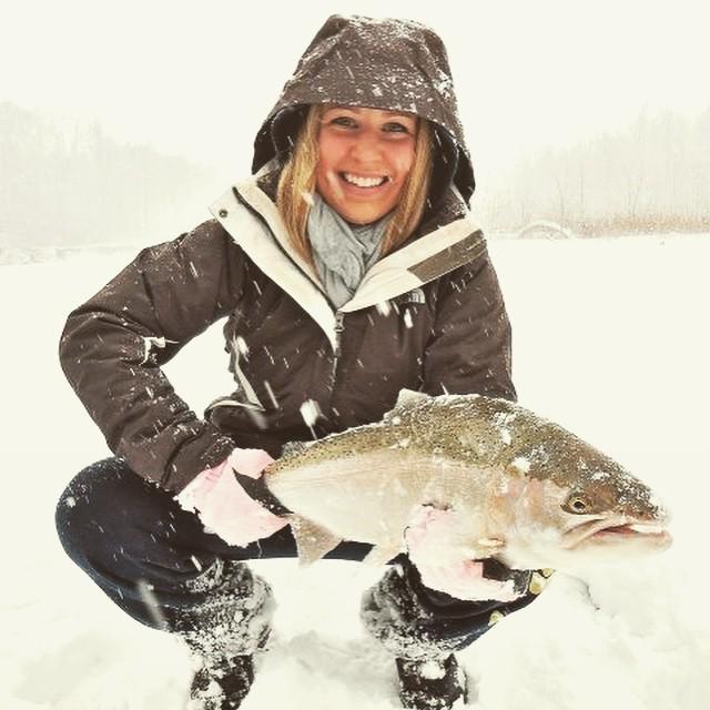 lamsonflyfish's tweet image. Baby it’s cold outside! @lohrernc11 got this shot of these beauties | #flyfishingwomen #flyfishingpa #lamsonfleet...