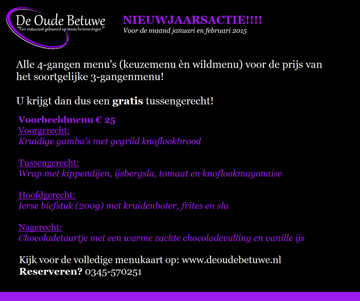 DeoudeBetuwe's tweet photo. nieuwjaars Actie!!!!

RT altijd leuk!! http://t.co/BlTlGUnBF6