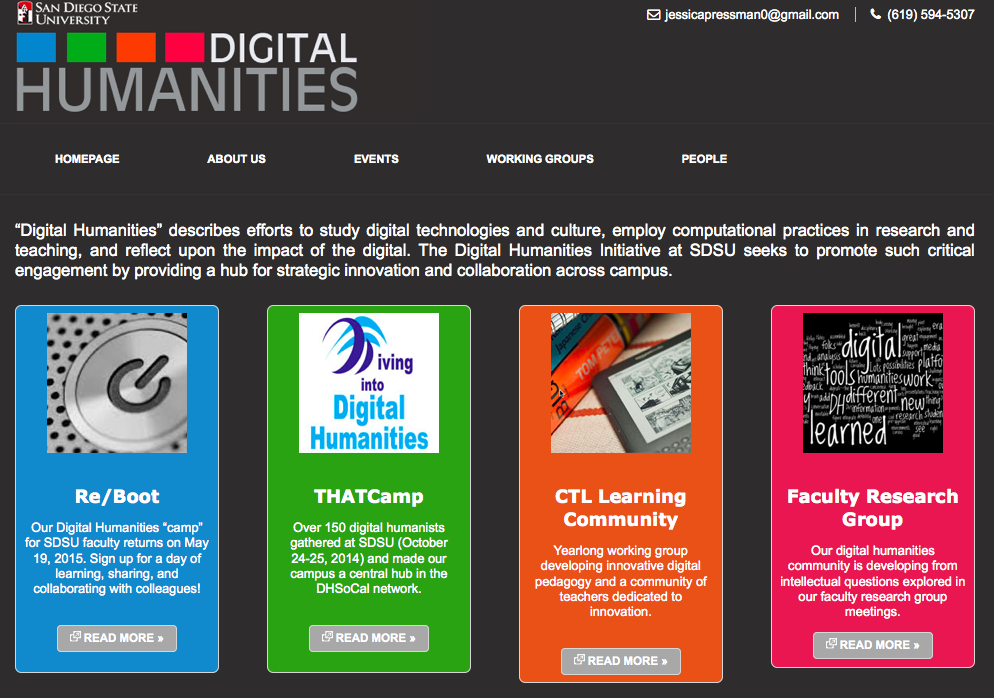 reboot_u's tweet photo. We have a new website for our Digital Humanities initiative @ San Diego State Univ.! http://t.co/KjWv4kJHVg http://t.co/1z7fE07rfh