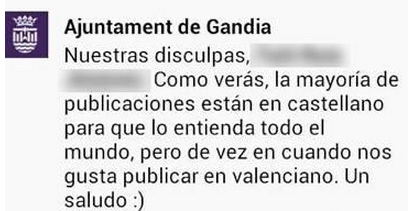 juanmadomenech's tweet photo. "@OfficialPressCV: el Ayuntamiento de Gandia se disculpa por escribir en valenciano http://t.co/bNTIPYi5zp http://t.co/ghvCautHVv penoso