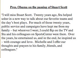 kccouturestyles's tweet photo. He will be sorely missed “@GMA: "I will miss Stuart Scott..." - President @BarackObama http://t.co/o7deKlE5gg”