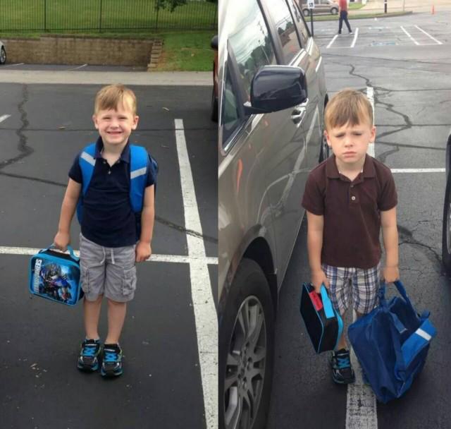 CollegeGirIProb's tweet image. first day of school vs rest of the school year
