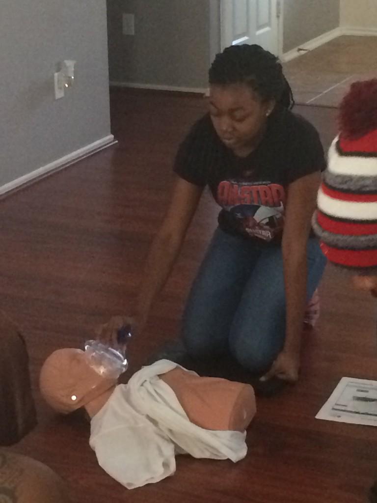 ramoneharper's tweet photo. My baby is serious.  She hired @tphenomenallady to certify her for CPR/1st Aid for her baby sitting biz. #TeamHarper http://t.co/Qgq7e3Q4BM