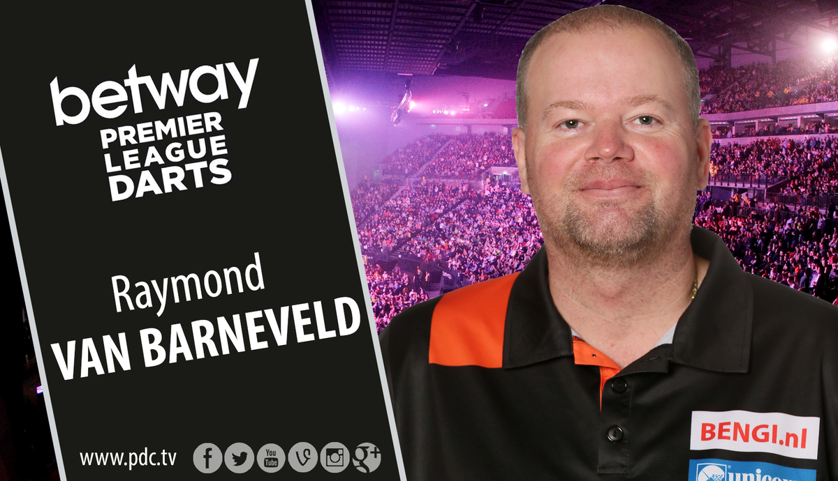 OfficialPDC's tweet photo. PREMIER LEAGUE LINEUP: Raymond van Barneveld http://t.co/bfsRzOa5EX