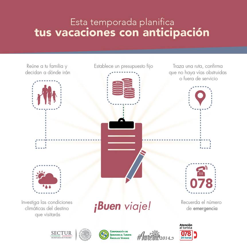SECTUR_mx's tweet photo. #TipSECTUR Investiga el destino que visitarás, planifica tu viaje y ten una estancia agradable estas #Vacaciones. http://t.co/9PtOqb8JVj