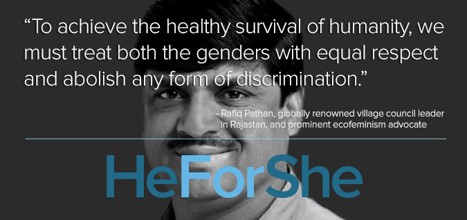 UN_Women's tweet photo. Indian village council leader is on a mission to end female foeticide. 
http://t.co/QwRtEw9JMX #Beijing20 #HeForShe http://t.co/ElJA0t78oj
