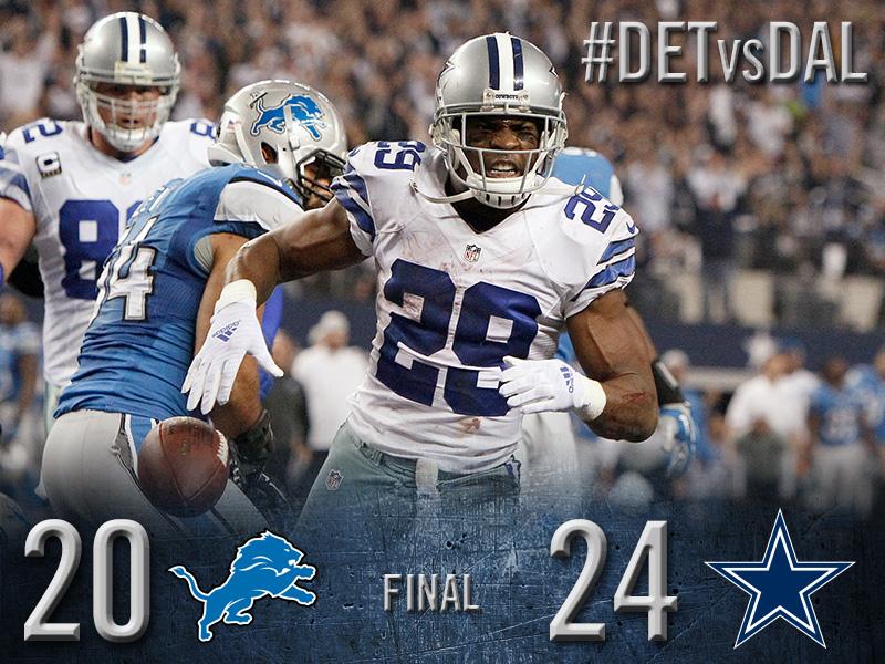 dallascowboys's tweet image. FINAL: Cowboys 24, Lions 20  oak.ctx.ly/r/29vi3