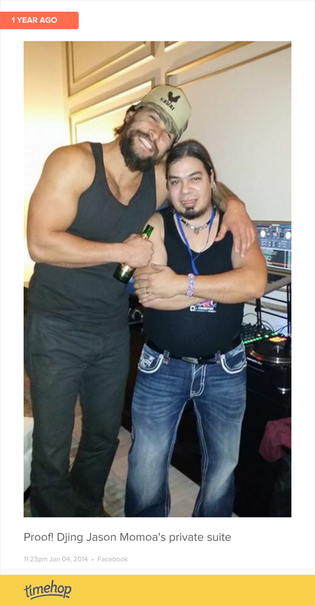 mavenlore's tweet photo. seems like it was just yesterday when I djed for Jason Momoa. Good times and great memories http://t.co/gHxbePY3vJ http://t.co/FEz3Vn1AHX