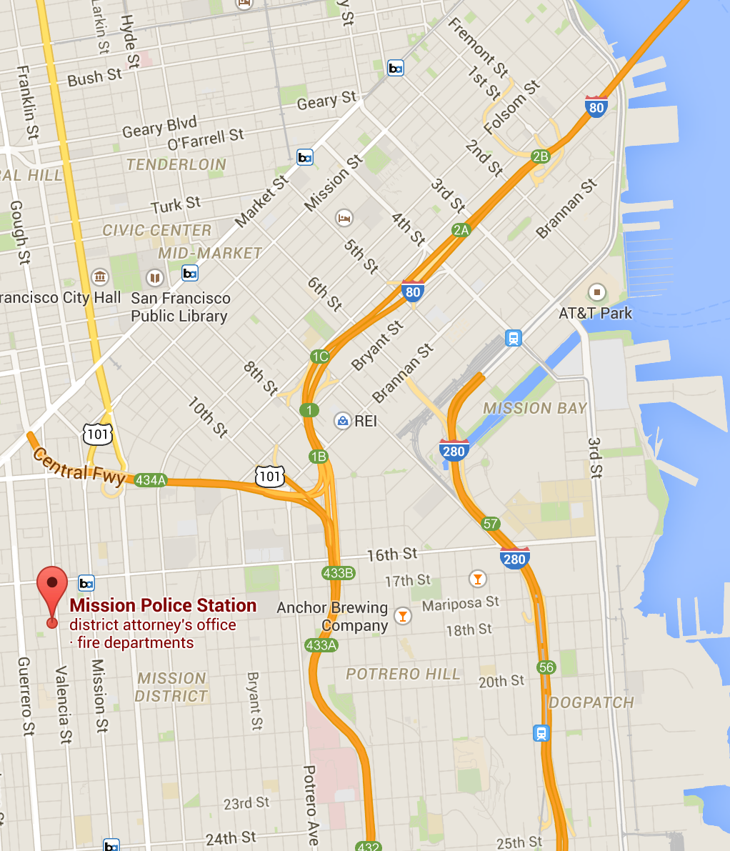 Mission District Police Station-cops shot at by thug