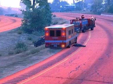 LSPDLSFD's tweet photo. Medic 71 and Pumper 7 on scene of a Single vehicle motor vehicle accident. http://t.co/E9149NjkAD