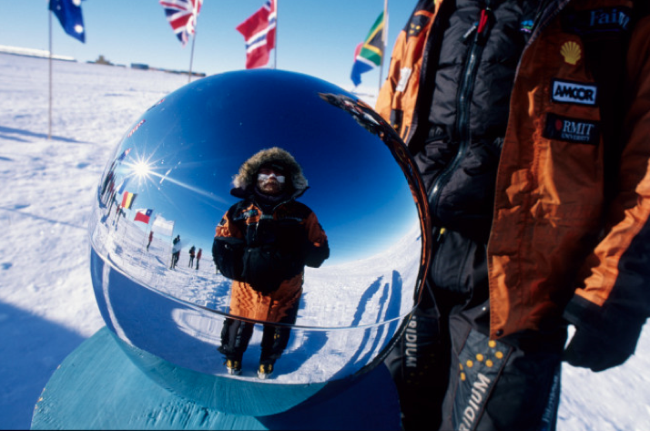 suzanmuir's tweet photo. John Muir
 at the Pole, new route to the South Pole 1999. Right now gearing up for my 900km unsupported desert walk! http://t.co/FpfHgWXRlA