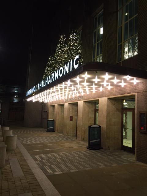 centerplateUK's tweet photo. How beautiful did the @liverpoolphil look over Christmas? #bliss #lights #LiverpoolPhilharmonicHall http://t.co/46y2IssPK1