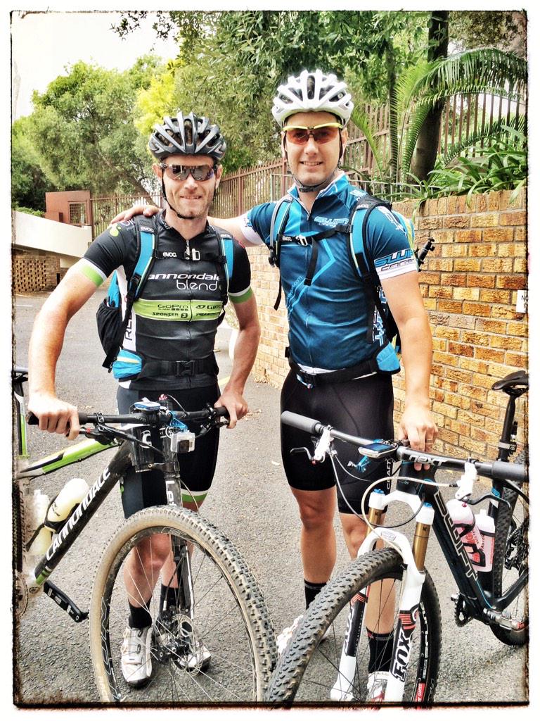 Ready for our departure. 700km 5 days.  @WaylonWoolcock thanks to <a href="/EVOCSPORTS/">EVOC</a> <a href="/RED_E_ZA/">RED-E International</a> . @swiftbike <a href="/Bicycling_SA/">Bicycling SA</a>