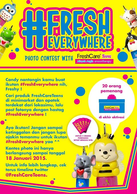 FreshCareIDN's tweet photo. Freshy! Kamu mau dapet pulsa dan hadiah seru dari Candy, ngga? Kalau mau, ikutan aja #FreshEverywhere! http://t.co/2clhTOD8Re