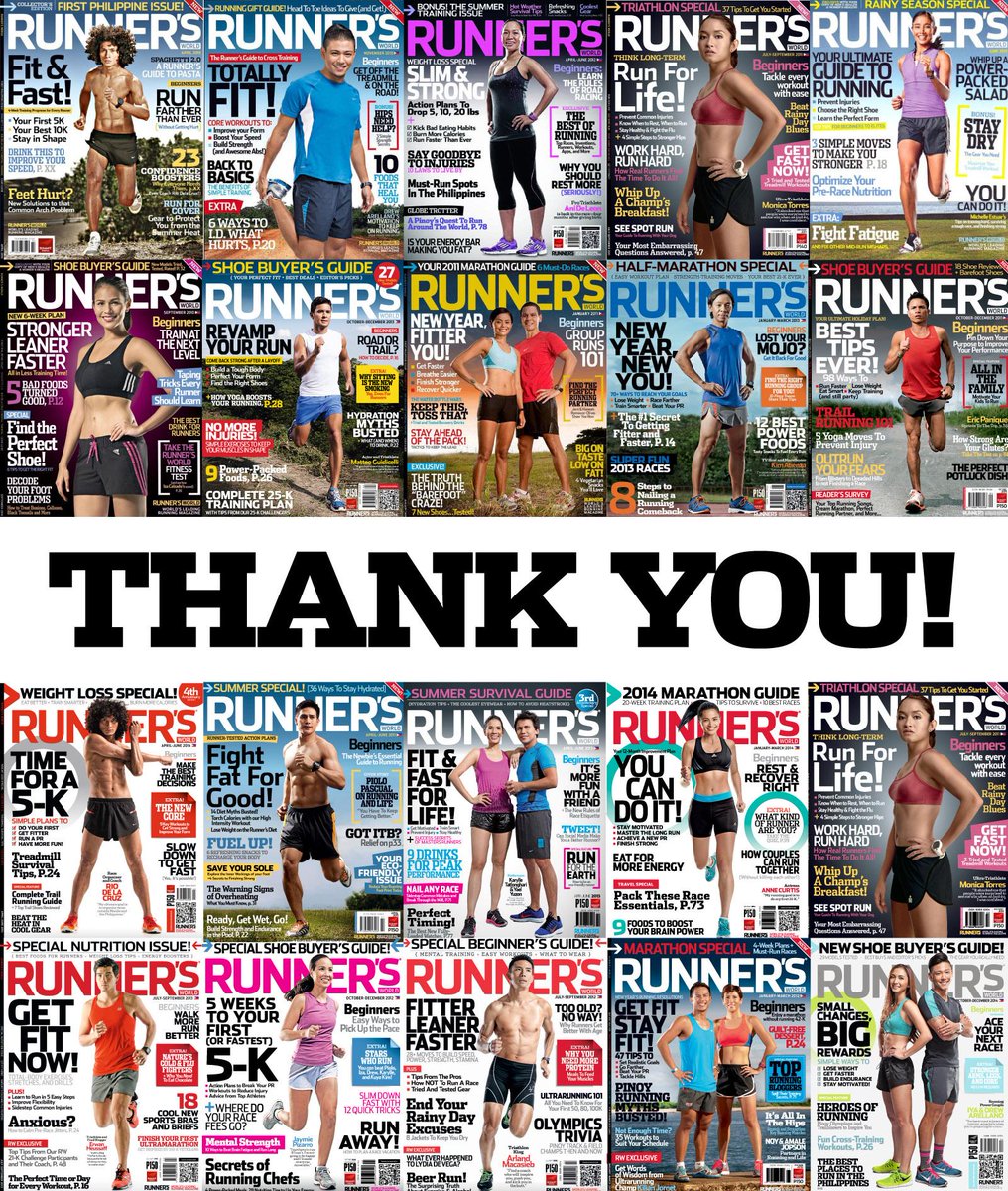RunnersWorldPH's tweet photo. Dear readers, thank you for all your support for the past 5 years! We hope you'll reach more finish lines in 2015! :) http://t.co/GlNEmp1X6n