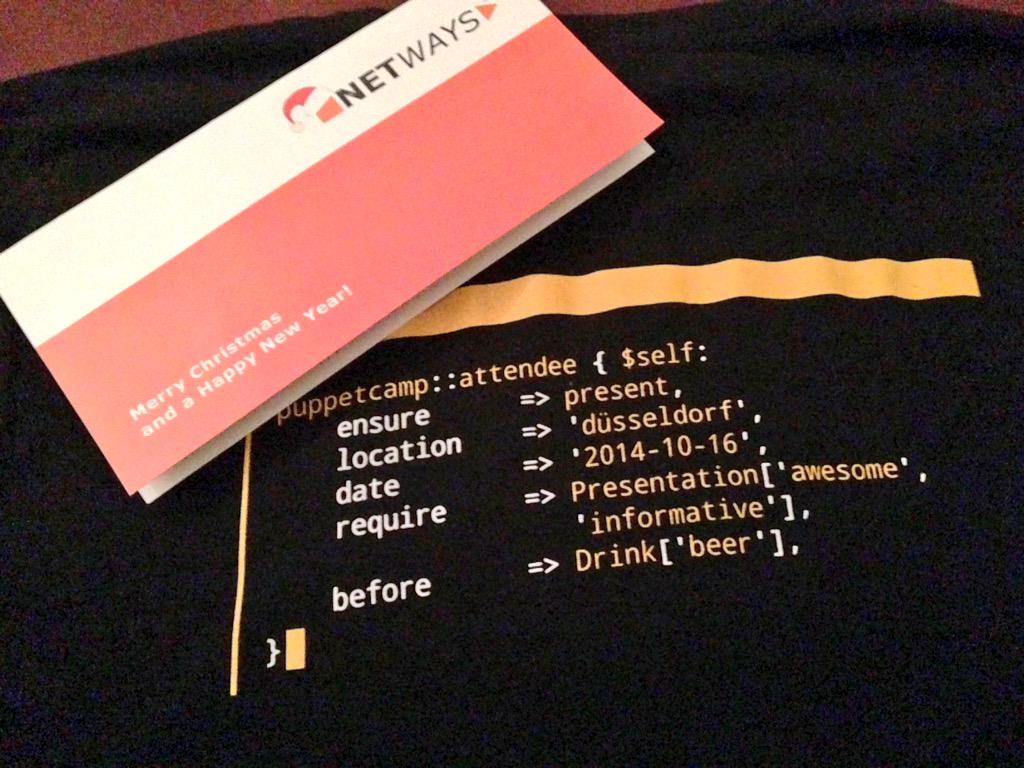 nmesstorff's tweet photo. Thx to @netways for this christmas present: #awesome #itsashirt http://t.co/cOdURjzWT0