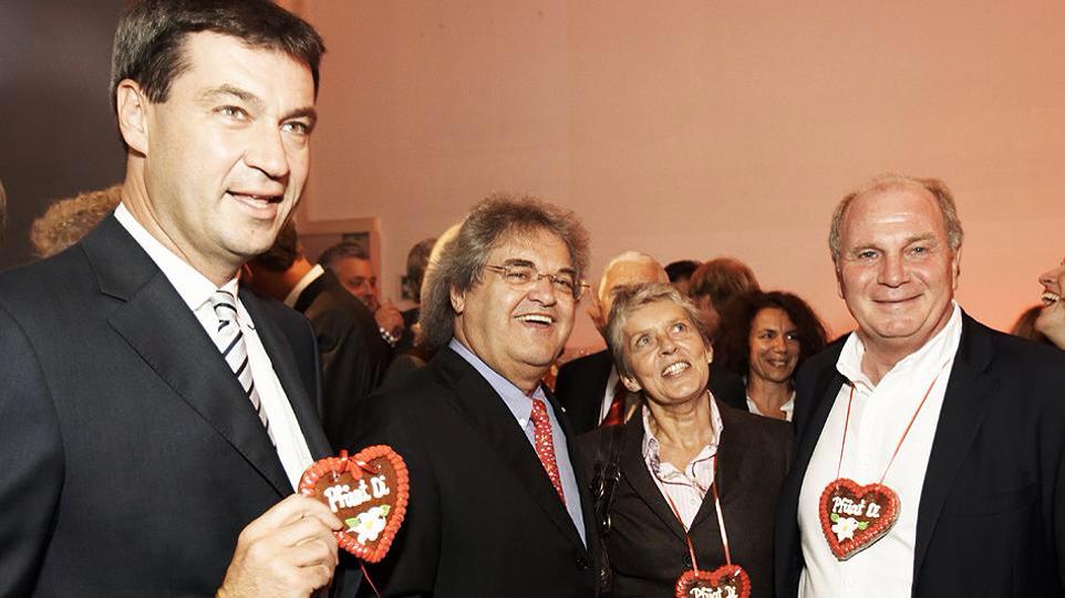 Happy Birthday, Markus Söder, Kader Loth & Uli Hoeneß (v.l.n.r.)  