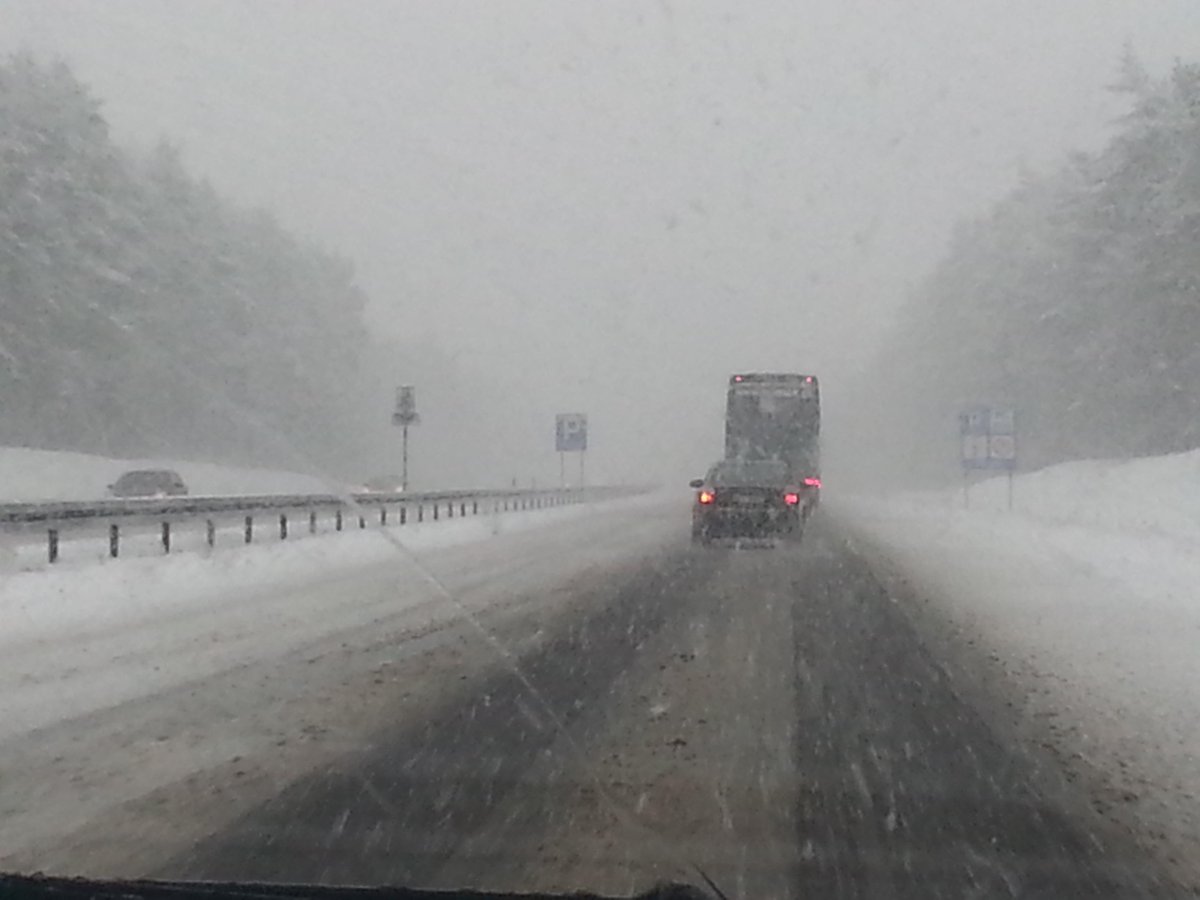 Fatalne warunki na autostradzie #A4 między Wrocławiem i Gliwicami. Fot. Słuchaczka Radia ZET #zima
