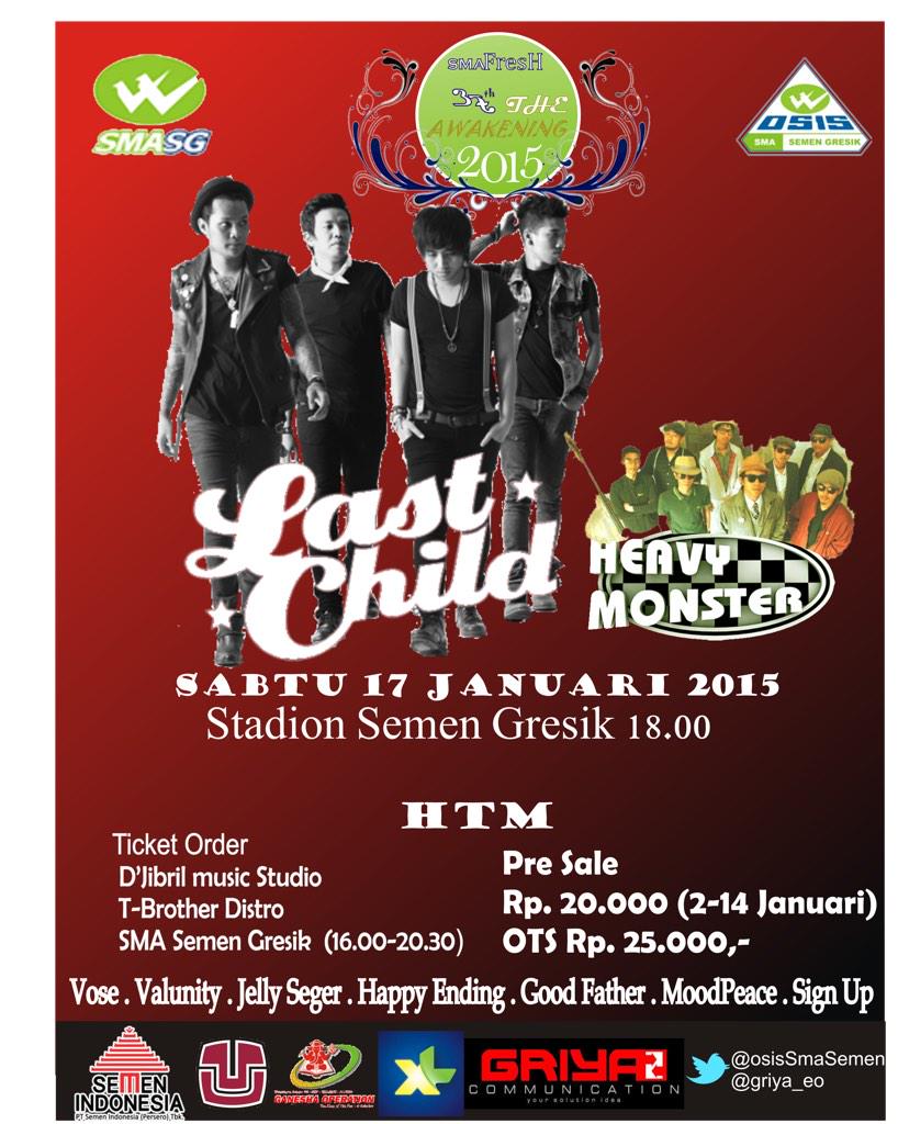 griya_eo's tweet photo. The Awakening @osisSmaSemen| @myLASTCHILD | @heavymonsterska Sabtu 17/01/015|Ticket Box:SMA Semen Gresik |@griya_eo http://t.co/jEKxeQXTkV