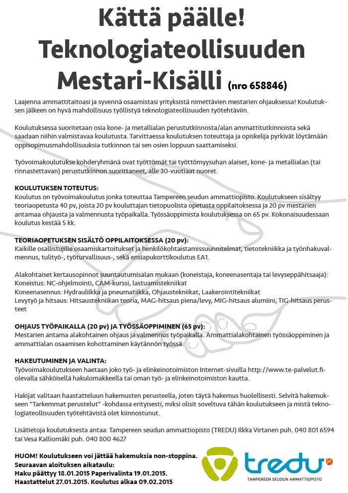 Haussafi's tweet photo. #MetallinAmmattilaiseksi Kättä päälle! Teknologiateollisuuden Mestari - Kisälli Pirkanmaalla. http://t.co/IQHejGHcfl