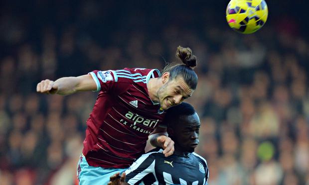 Happy 26th birthday to Andy Carroll today. Here\s the big man in his default position, winning an aerial duel. 