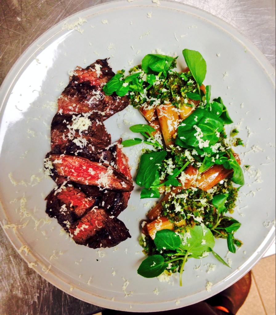 shaunhurrell's tweet image. Grilled onglet, salsify, parsley and horseradish @stmarysinn #specials #2left