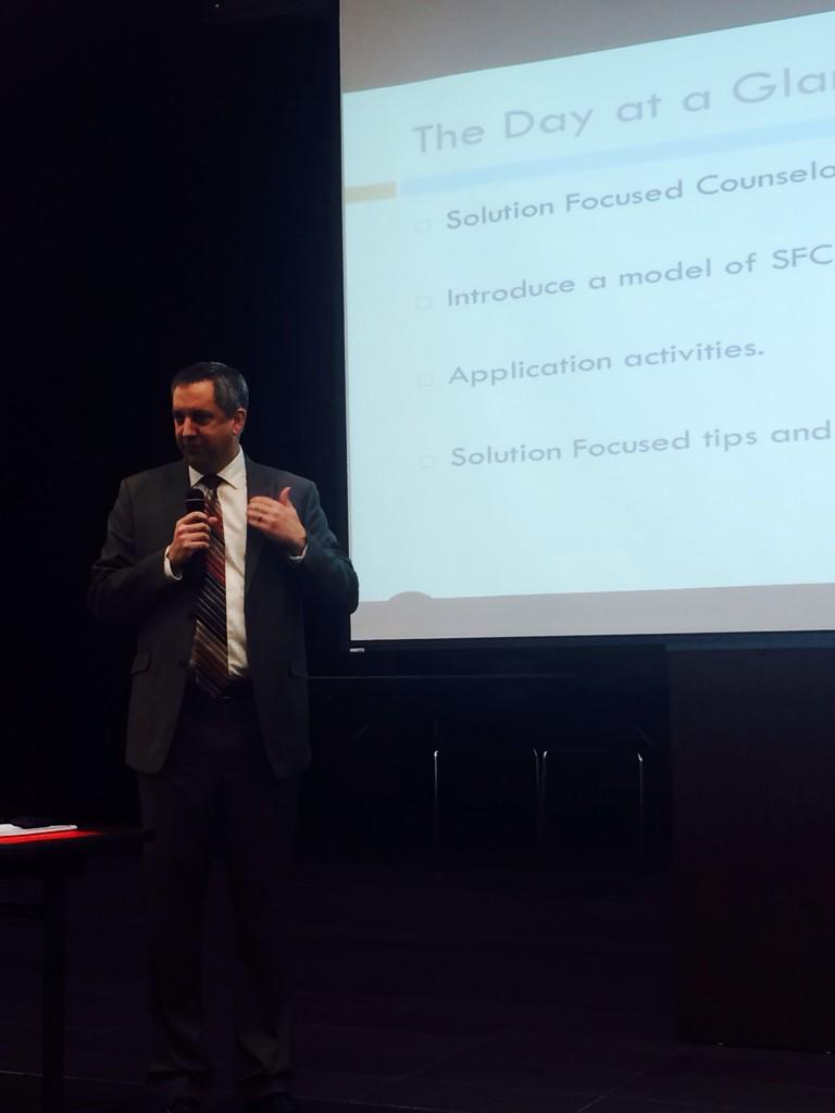 TRhodriquez's tweet photo. Solution-Foused Counseling with Dr. Paul Barnes #ASCAtweets #SpringISDCounselor #4excellence http://t.co/n4lCPomB8X