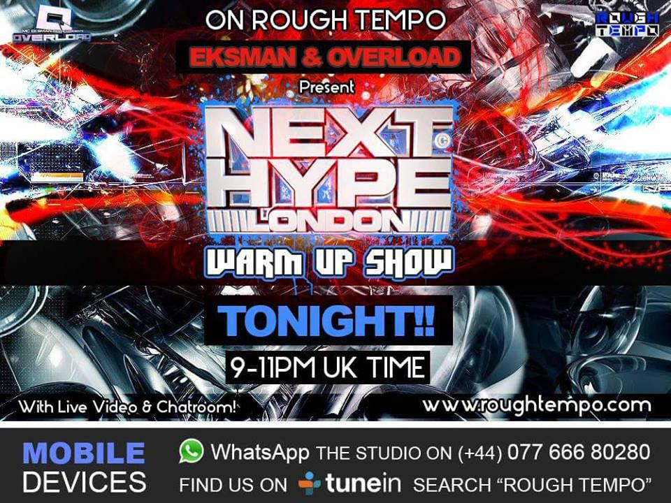 Don't miss this 2nite people , madness ,warming up for #NextHype next week <a href="/Eksman_mc/">Eksman_mc</a> <a href="/RoughTempo/">Rough Tempo</a> <a href="/Overloadevents/">NEXT HYPE & OVERLOAD EVENTS</a> 🔥🔥🔥