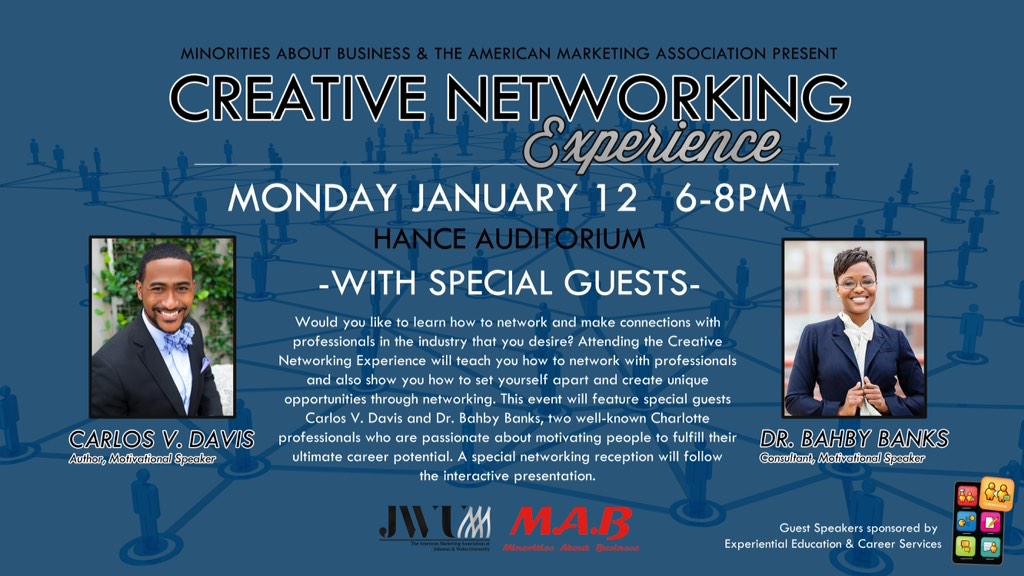 JWUAMA's tweet photo. We're just 1 week away from our Creative Networking Experience! Look out for more info and exclusives this week! http://t.co/36uvFoQnzD